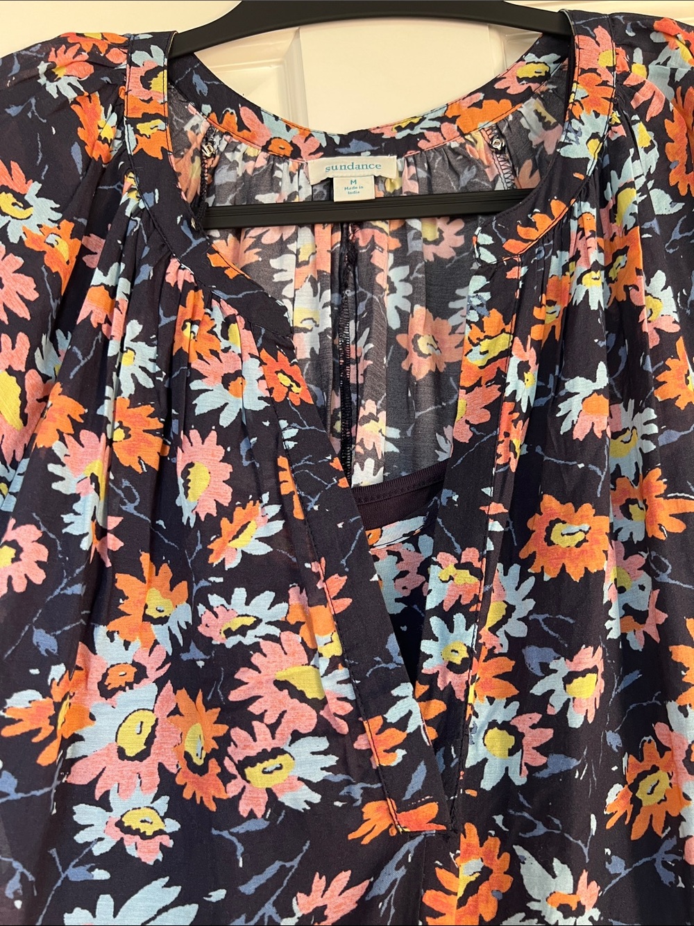Sundance Navy Maxi Dress with Orange, Pink & Light Blue Floral Print - Picture 2 of 5